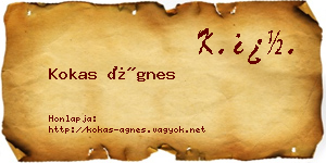Kokas Ágnes névjegykártya